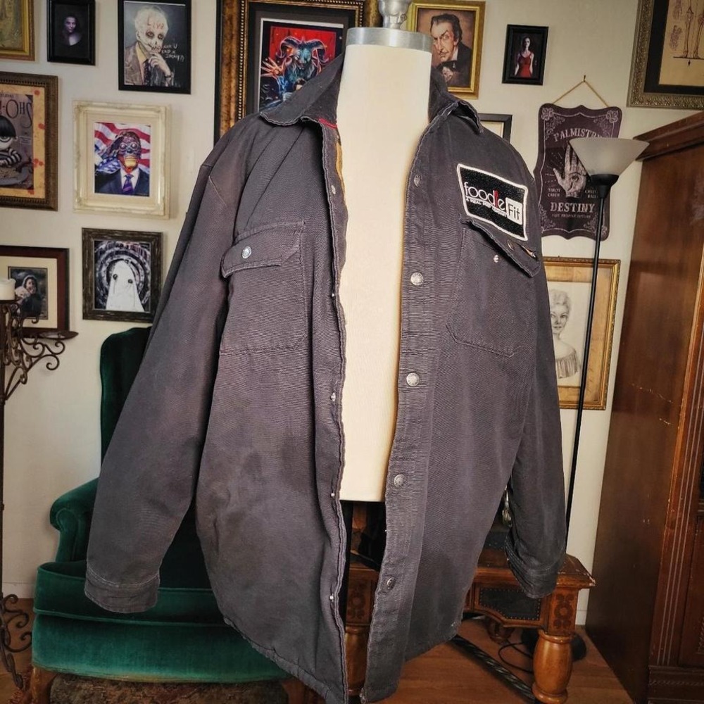 Dickies Flannel Lined Work Jacket Canvas Chore Coat Foodie‎ Fit Patch L
